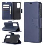 For Huawei P40 Retro Lambskin Texture Pure Color Horizontal Flip PU Leather Case with Holder & Card Slots & Wallet & Lanyard(Blue)