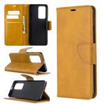 For Huawei P40 Pro Retro Lambskin Texture Pure Color Horizontal Flip PU Leather Case with Holder & Card Slots & Wallet & Lanyard(Yellow)