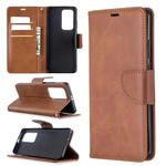 For Huawei P40 Pro Retro Lambskin Texture Pure Color Horizontal Flip PU Leather Case with Holder & Card Slots & Wallet & Lanyard(Brown)