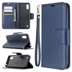 For Galaxy A01 Retro Lambskin Texture Pure Color Horizontal Flip PU Leather Case with Holder & Card Slots & Wallet & Lanyard(Blue)