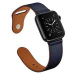 Nail Silver Buckle Leather Watch Band For Apple Watch Ultra 49mm&Watch Ultra 2 49mm / Series 9&8&7 45mm / SE 3&SE 2&6&SE&5&4 44mm (Dark Blue)