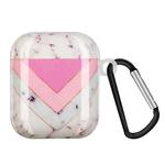 Painted Plastic Wireless Earphone Protective Case For AirPods 1 / 2(Splicing Marble)