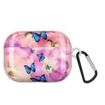 Painted Plastic Wireless Earphone Protective Case For AirPods Pro(Purple Butterfly)