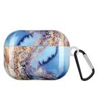 Painted Plastic Wireless Earphone Protective Case For AirPods Pro(Sea Blue Mable)