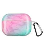 Painted Plastic Wireless Earphone Protective Case For AirPods Pro(Pink Green Mable)