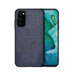For Huawei Honor V30 Shockproof Splicing PU + Cloth Texture PC + TPU Protective Case(Blue)