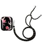 Painted Plastic Long Lanyard Wireless Earphone Protective Case For AirPods 1 / 2(Rhododendron)