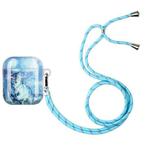 Painted Plastic Long Lanyard Wireless Earphone Protective Case For AirPods 1 / 2(Snow Mountain Wolf)