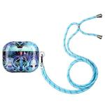 Painted Plastic Long Lanyard Wireless Earphone Protective Case For AirPods 3(Wolf Head)