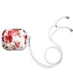 Painted Plastic Long Lanyard Wireless Earphone Protective Case For AirPods 3(Flower)