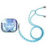 Painted Plastic Long Lanyard Wireless Earphone Protective Case For AirPods 3(Snow Mountain Wolf)