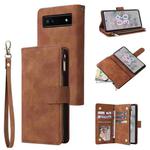 For Google Pixel 6a Multifunctional Frosted Zipper Wallet Leather Phone Case(Brown)