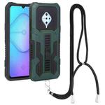 For vivo S1 Pro Vanguard Lanyard Kickstand TPU + PC Phone Case(Green)