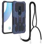 For vivo V17 Pro Vanguard Lanyard Kickstand TPU + PC Phone Case(Blue)