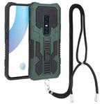 For vivo V17 Pro Vanguard Lanyard Kickstand TPU + PC Phone Case(Green)