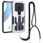 For vivo V17 Pro Vanguard Lanyard Kickstand TPU + PC Phone Case(Silver)