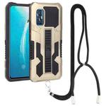 For vivo V19 Indonesia Vanguard Lanyard Kickstand TPU + PC Phone Case(Gold)