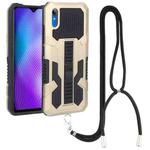 For vivo Y91i India / Y91C Vanguard Lanyard Kickstand TPU + PC Phone Case(Gold)