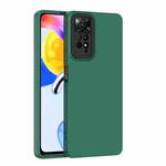 For Xiaomi Redmi Note 11 Pro 4G / 5G Lens Protection Skin Feel TPU Phone Case(Dark Green)