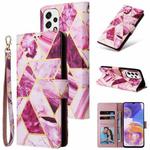 For Samsung Galaxy A23 Marble Bronzing Stitching Leather Phone Case(Purple)