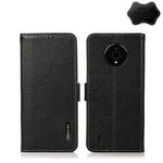 For Nokia C200 KHAZNEH Side-Magnetic Litchi Genuine Leather RFID Phone Case(Black)