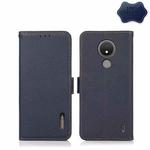For Nokia C21 KHAZNEH Side-Magnetic Litchi Genuine Leather RFID Phone Case(Blue)