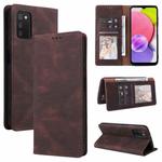 For Samsung Galaxy A03s Simple Suction Closure Leather Phone Case(Brown)