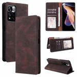 For Xiaomi Redmi Note 11 Pro Simple Suction Closure Leather Phone Case(Brown)