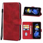 For Xiaomi Redmi Note 11T Pro+ Leather Phone Case(Red)