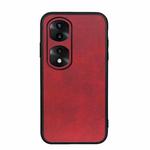 For Honor 70 Pro Fine Hole Version Two-color Cowhide Texture PU Shockproof Phone Case(Red)