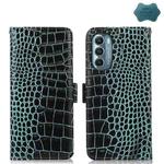 For Motorola Moto G Stylus 5G 2022 Crocodile Top Layer Cowhide Leather Phone Case(Green)