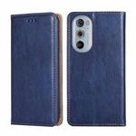 For Motorola Moto Edge+ 2022 / Edge 30 Pro Pure Color Magnetic Leather Phone Case(Blue)