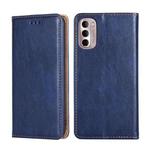 For Motorola Moto G Stylus 5G 2022 Pure Color Magnetic Leather Phone Case(Blue)