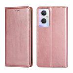 For OPPO A96 5G Pure Color Magnetic Leather Phone Case(Rose Gold)