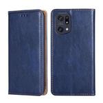 For OPPO Find X5 Pro Pure Color Magnetic Leather Phone Case(Blue)