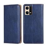 For OPPO Reno7 4G / F21 Pro 4G Pure Color Magnetic Leather Phone Case(Blue)
