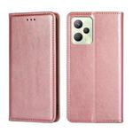 For OPPO Realme C35 Pure Color Magnetic Leather Phone Case(Rose Gold)