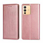 For vivo S12 / V23 5G Pure Color Magnetic Leather Phone Case(Rose Gold)