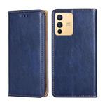 For vivo S12 / V23 5G Pure Color Magnetic Leather Phone Case(Blue)