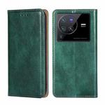 For vivo X80 Pro China Pure Color Magnetic Leather Phone Case(Green)