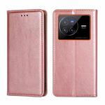 For vivo X80 China Pure Color Magnetic Leather Phone Case(Rose Gold)