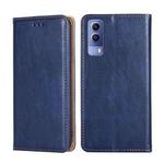 For vivo Y53s 5G / iQOO Z5X / T1X Pure Color Magnetic Leather Phone Case(Blue)
