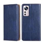 For Xiaomi 12 Pro Pure Color Magnetic Leather Phone Case(Blue)