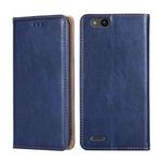 For ZTE Tempo X / Vantage Z839 / N9137 Pure Color Magnetic Leather Phone Case(Blue)