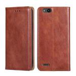 For ZTE Tempo X / Vantage Z839 / N9137 Pure Color Magnetic Leather Phone Case(Brown)