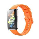 For Huawei Band 7 / Honor Band 7 Pure Color Silicone Watch Band(Orange)