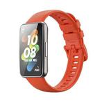 For Huawei Band 7 / Honor Band 7 Pure Color Silicone Watch Band(Orange Red)