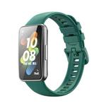 For Huawei Band 7 / Honor Band 7 Pure Color Silicone Watch Band(Dark Green)