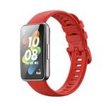 For Huawei Band 7 / Honor Band 7 Pure Color Silicone Watch Band(Cinnabar Red)