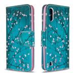 For Galaxy A01 Colored Drawing Pattern Horizontal Flip Leather Case with Holder & Card Slots & Wallet(Plum Blossom)